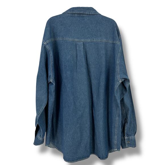 Her Edge NHL Colorado Avalanche Hockey Denim Button Front Shirt Size XL Denim - Picture 3 of 4